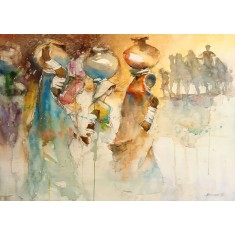 Moazzam Ali, 22 x 30 Inch, Watercolor on Paper, Figurative Painting, AC-MOZ-163 Moazzam Ali, 22 x 30 Inch, Watercolor on Paper, Figurative Painting, AC-MOZ-163